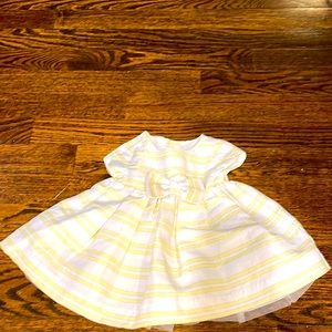 Beautiful yellow, white and gold Janie and Jack dress for infant baby girl!!